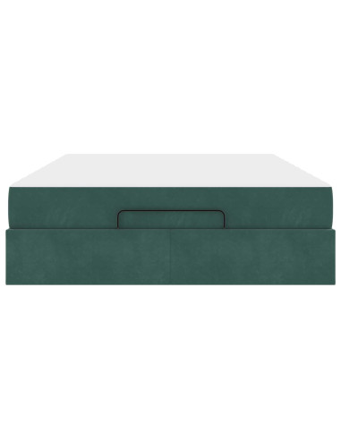Struttura letto con materasso con materasso 2 pcs Verde Velluto