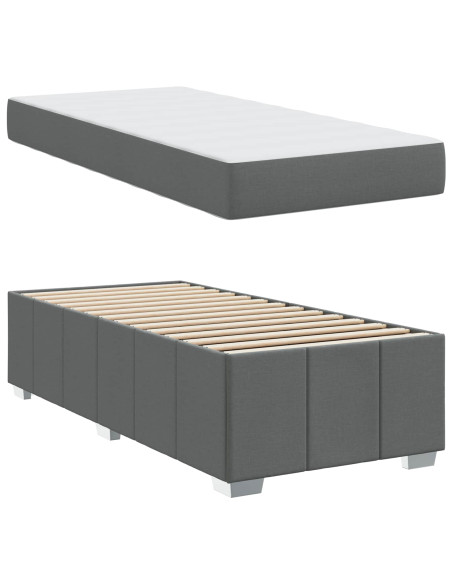 Struttura del letto Grigio scuro 90 x 200 cm Tessuto