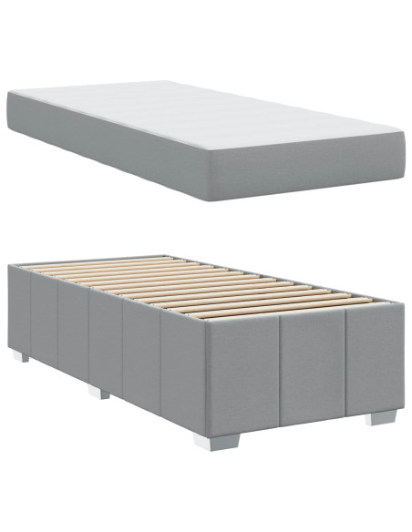 Struttura del letto Grigio chiaro 100 x 200 cm Tessuto