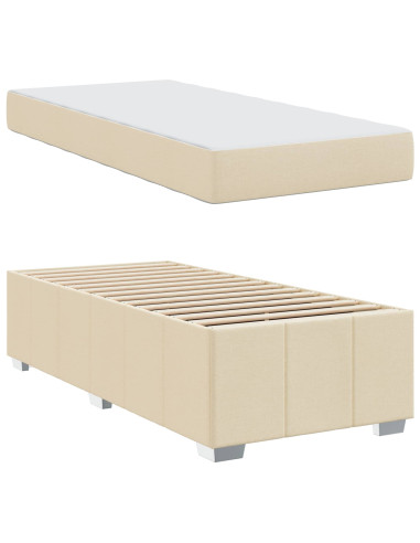 Struttura del letto con materasso Crema 100 x 200 cm Tessuto