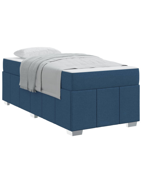 Struttura del letto con materasso Blu 100 x 200 cm Tessuto