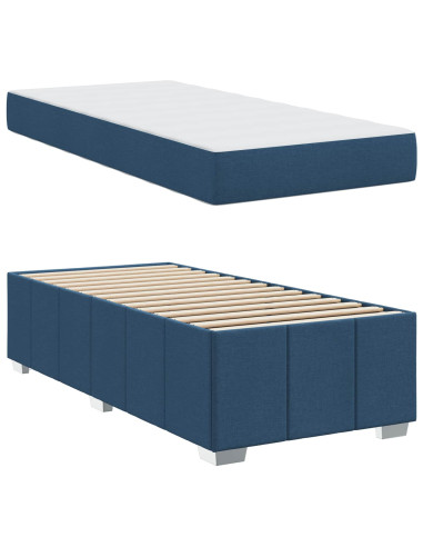 Struttura del letto con materasso Blu 100 x 200 cm Tessuto