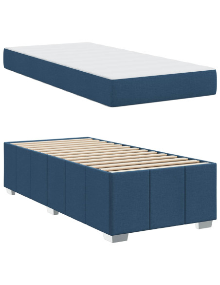 Struttura del letto con materasso Blu 100 x 200 cm Tessuto