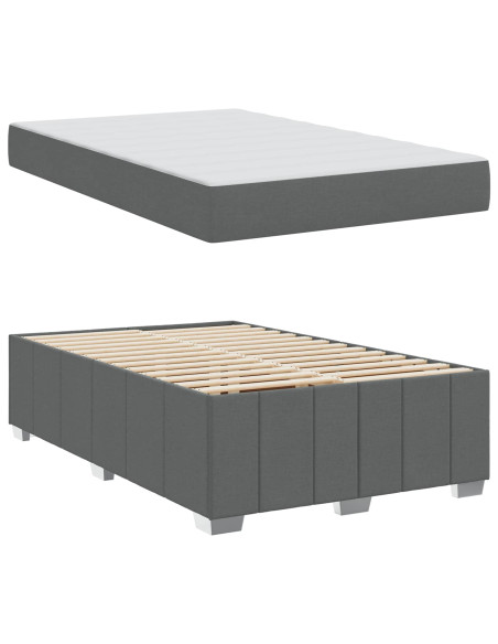 Struttura del letto Grigio scuro 120 x 200 cm Tessuto