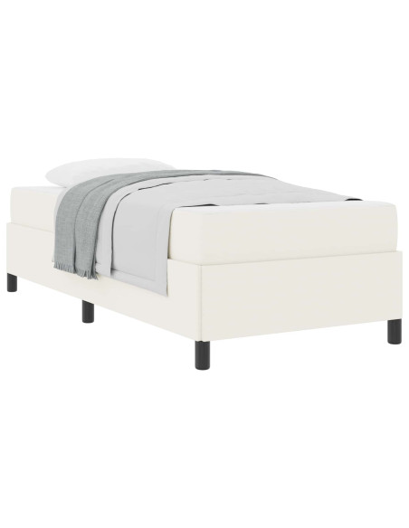 Struttura del letto con materasso Crema 90 x 200 cm Tessuto