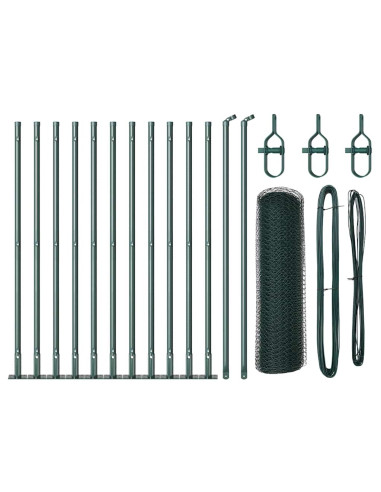 Palo della recinzione Verde 25 x 0,5 m (rete da 25 mm) Acciaio