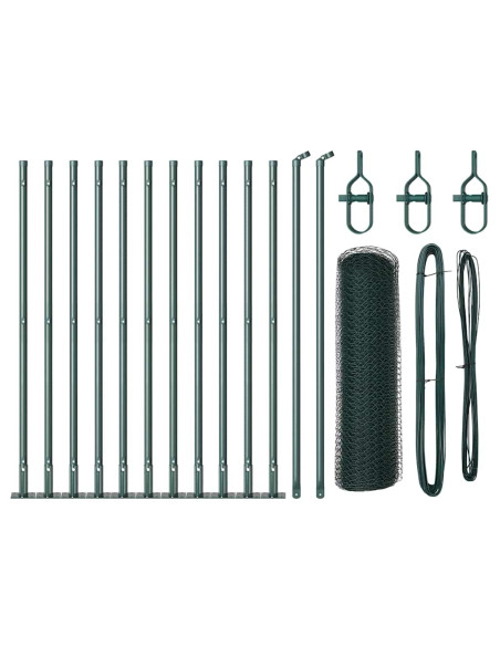 Palo della recinzione Verde 25 x 0,5 m (rete da 25 mm) Acciaio