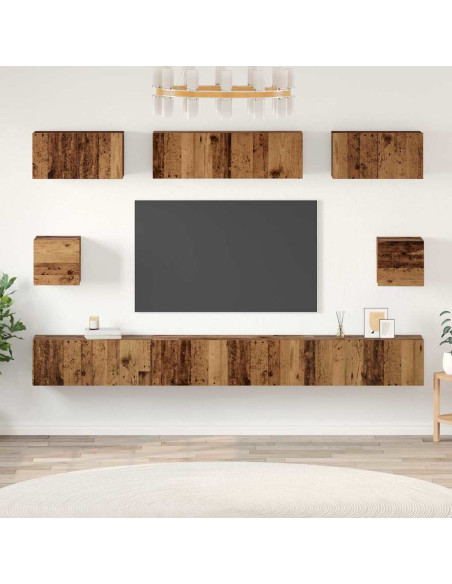 Set mobile TV 8 pcs Legno vecchio Legno multistrato