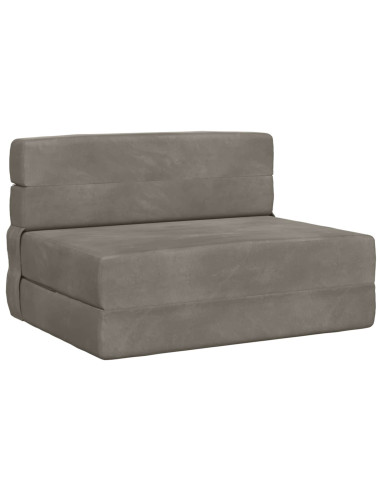 Divano Letto Pieghevole Grigio chiaro 190 x 100 x 15 cm Velluto