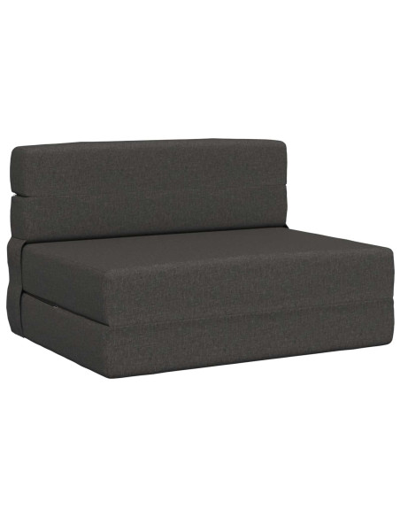 Divano Letto Pieghevole Grigio scuro 190 x 100 x 15 cm Tessuto