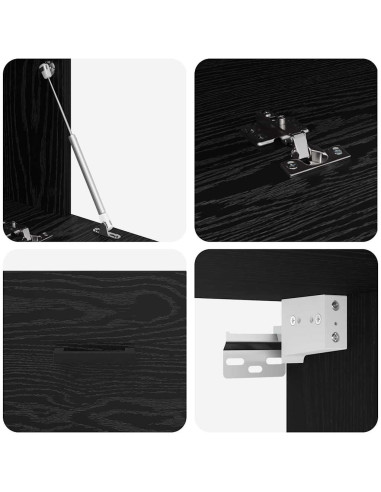 Mobiletto a muro Rovere Nero 60 x 36,5 x 35 cm