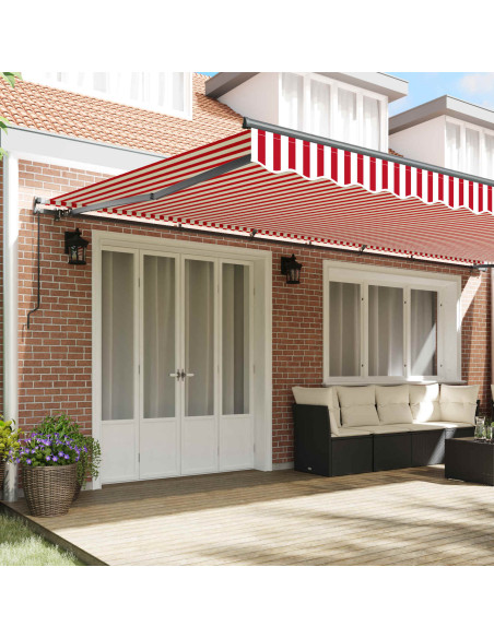 Tenda Retrattile Rosso e Bianco 600 × 350 cm