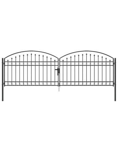 Cancello per recinzione ASSEN 401 x 175,5 cm Acciaio Bloccabile