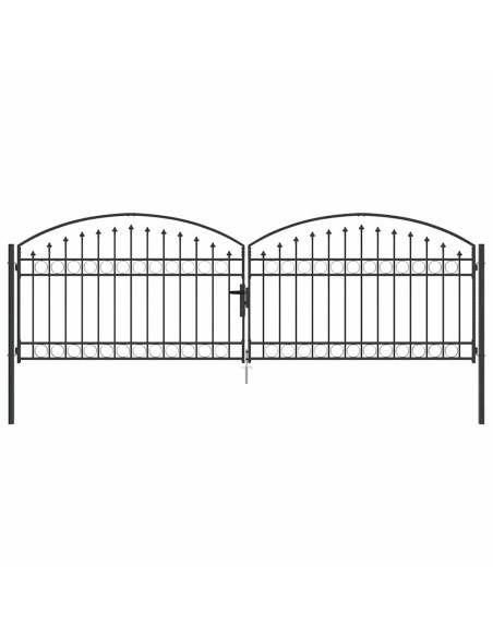 Cancello per recinzione ASSEN 401 x 175,5 cm Acciaio Bloccabile