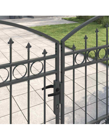 Cancello per recinzione ASSEN 401 x 175,5 cm Acciaio Bloccabile