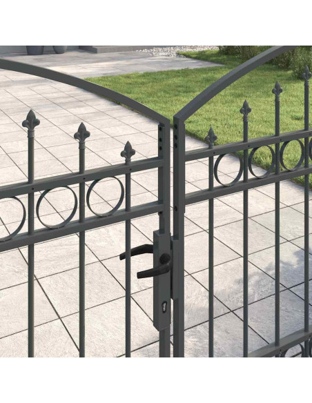Cancello per recinzione ASSEN 401 x 175,5 cm Acciaio Bloccabile