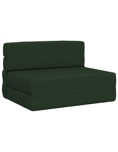 Divano Letto Pieghevole Verde Scuro 190 x 100 x 15 cm Tessuto