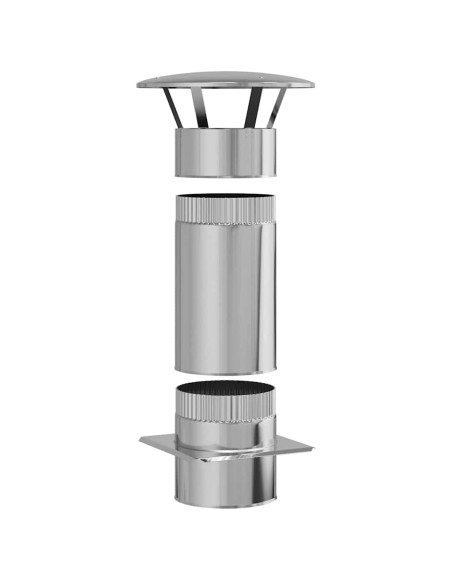 Estensione Camino Argento 35 x 35 x 65 cm Acciaio inossidabile