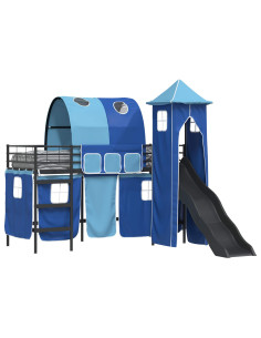 Struttura del letto loft per bambini Nero e Blu 99,5 x 190 cm 2