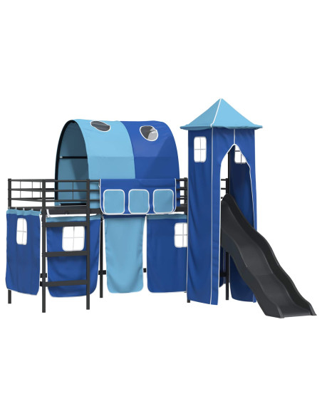 Struttura del letto loft per bambini Nero e Blu 99,5 x 190 cm