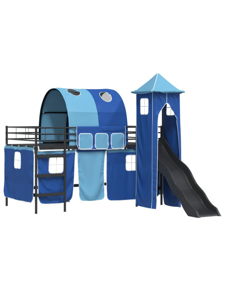 Struttura del letto loft per bambini Nero e Blu 99,5 x 200 cm