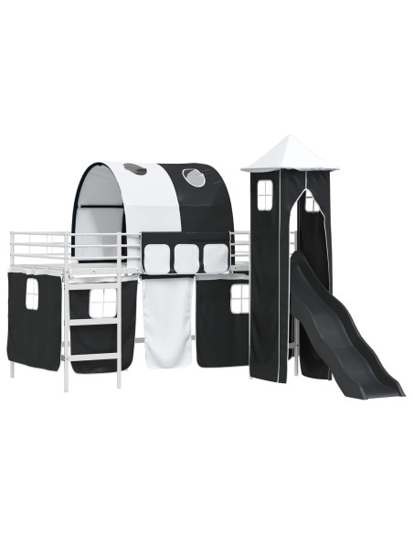 Struttura del letto loft per bambini Bianco e Nero 107 x 200 cm