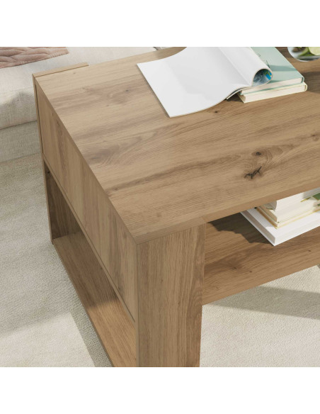 Tavolino da salotto Rovere artigianale 66 x 53 x 45 cm