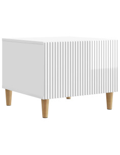 Tavolino da salotto con cassetto Bianco Lucido 49 x 50 x 40 cm