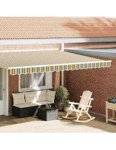 Tenda a Braccio Verde e giallo 430 x 20 cm Tela