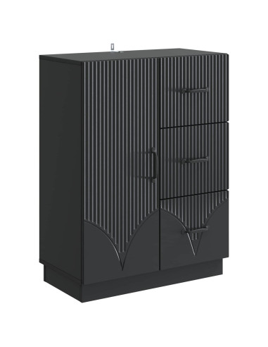 Credenza Nero 66 x 34,5 x 87 cm Legno ingegnerizzato