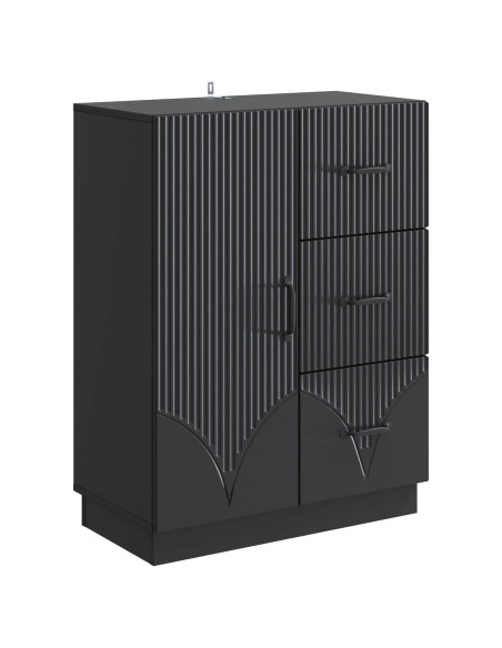 Credenza Nero 66 x 34,5 x 87 cm Legno ingegnerizzato
