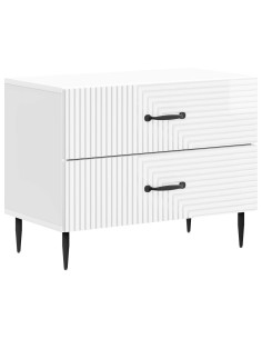 Armadio da Notte con cassetto Bianco Lucido 62 x 34,5 x 47,5 cm