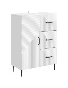 Credenza Bianco Lucido 66 x 34,5 x 89,5 cm Legno ingegnerizzato