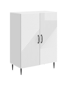 Credenza Bianco Lucido 66 x 34,5 x 89,5 cm Legno ingegnerizzato