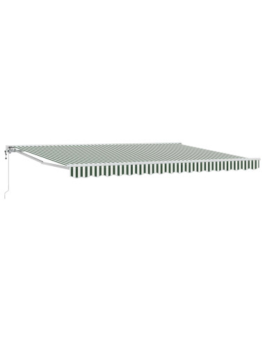 Tettuccio Elettrico Retrattile Verde e Bianco 4,5 × 3 m
