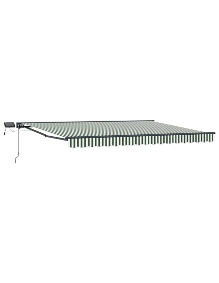 Cornice per Tenda Manuale con LED Verde e Bianco 4,5 × 3,5 m