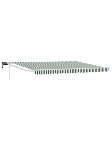 Tenda retrattile manuale con LED Verde e Bianco 5 x 3 m