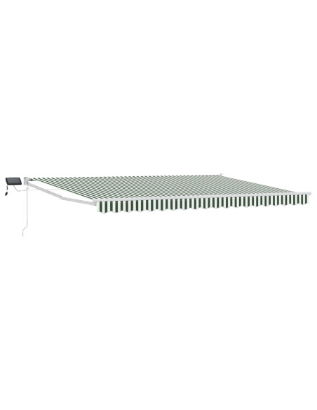Tenda retrattile manuale con LED Verde e Bianco 4,5 × 3 m