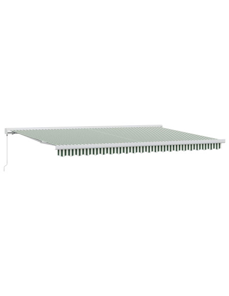 Tenda Retrattile Verde e Bianco 500 × 300 cm Tessuto e Metallo