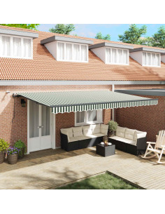 Tessuto per Tenda con Verde e Bianco 500 × 300 cm Poliestere