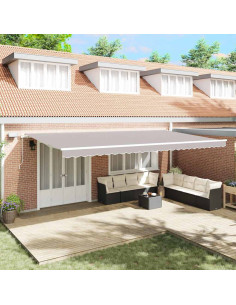 Tenda Retrattile Grigio chiaro 600 × 300 cm Tessuto e acciaio