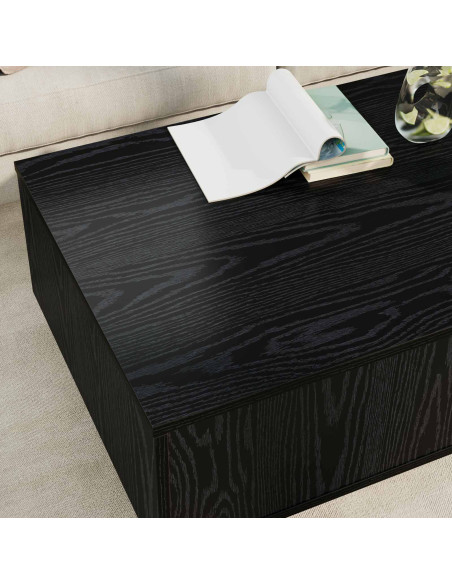 Tavolino da salotto con cassetto Rovere Nero 95 x 55 x 31 cm