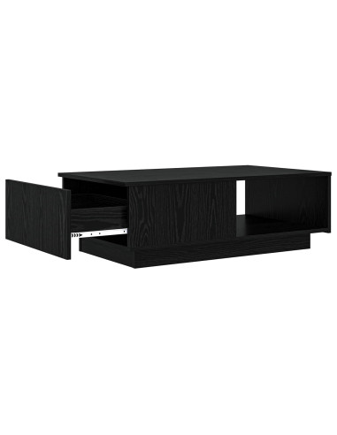 Tavolino da salotto con cassetto Rovere Nero 95 x 55 x 31 cm