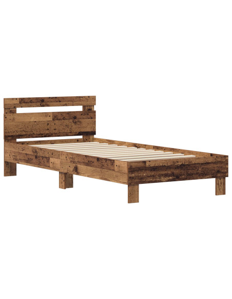 Struttura del letto con testiera Legno vecchio 98.5 x 200 cm