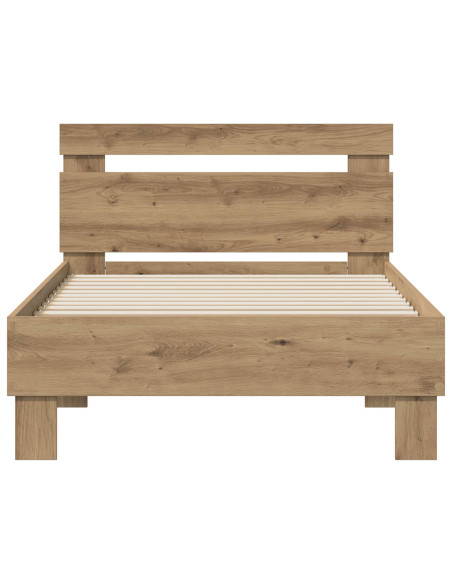 Struttura del letto con testiera Rovere artigianale 75 x 190 cm
