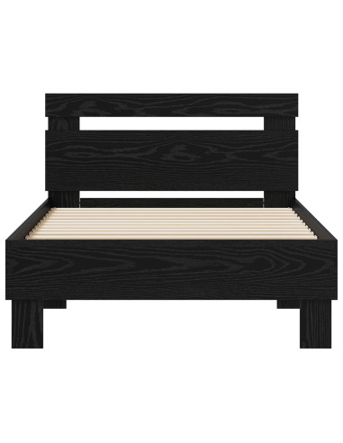 Struttura del letto Rovere Nero 75 x 190 cm Legno multistrato