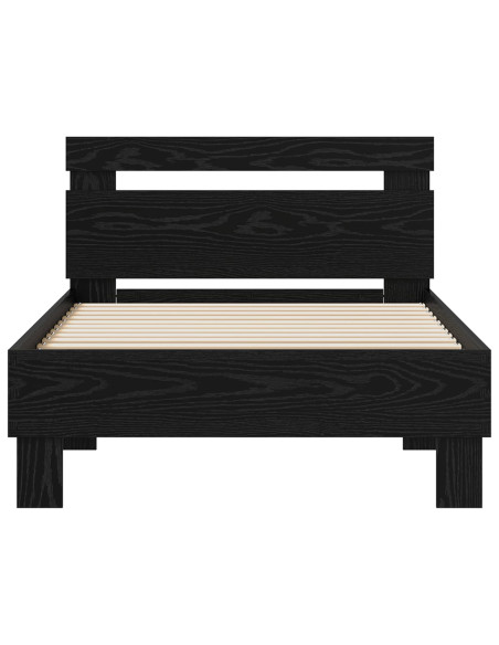 Struttura del letto Rovere Nero 75 x 190 cm Legno multistrato