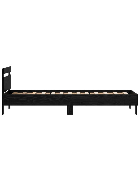 Struttura del letto Rovere Nero 75 x 190 cm Legno multistrato