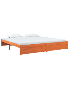 Struttura del letto Marrone cerato 200 x 200 cm 2