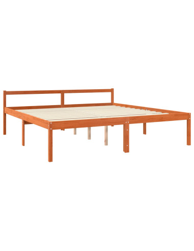 Struttura del letto Marrone cerato 200 x 200 cm Pino massello